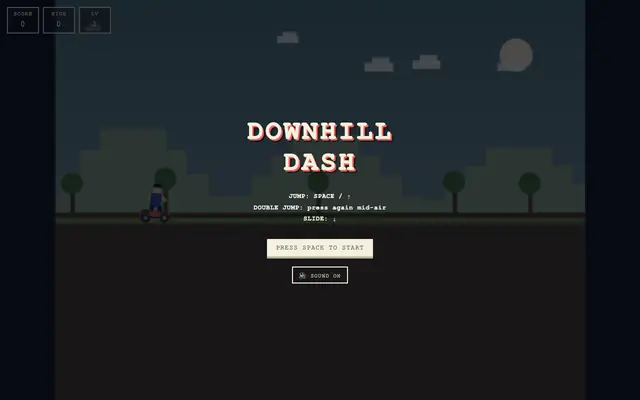 Screenshot of Downhill Dash — Skateboard Endless Runner
