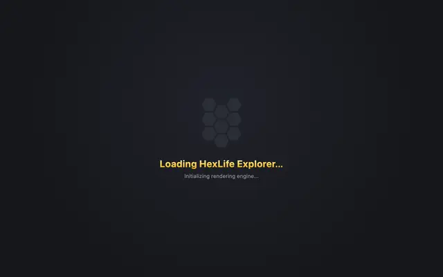 Screenshot of HexLife Explorer - Interactive Hexagonal Cellular Automata