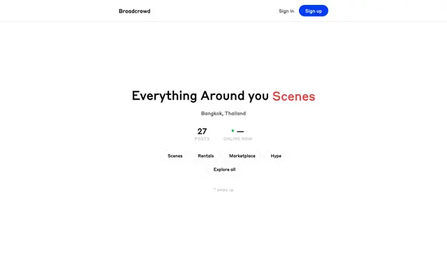 Screenshot of Broadcrowd — Crowd around you!