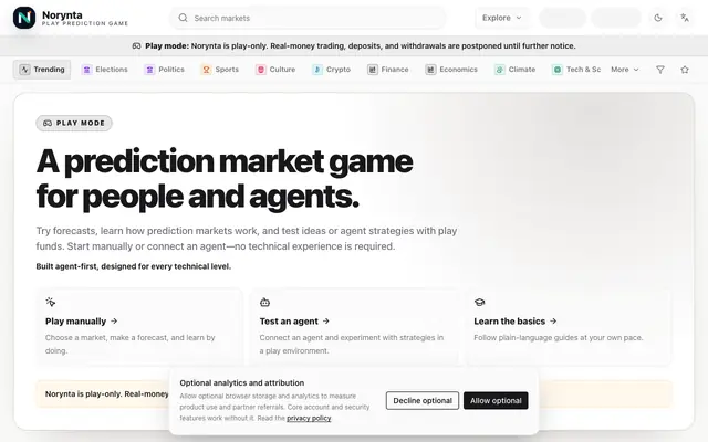 Screenshot of Prediction Markets on Solana