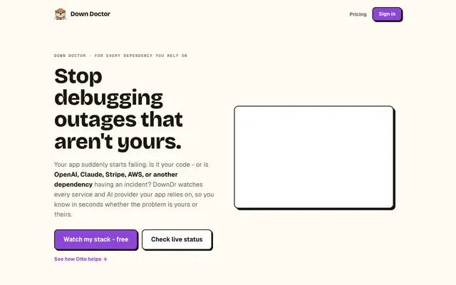 Screenshot of DownDr - The doctor for everything your app depends on.
