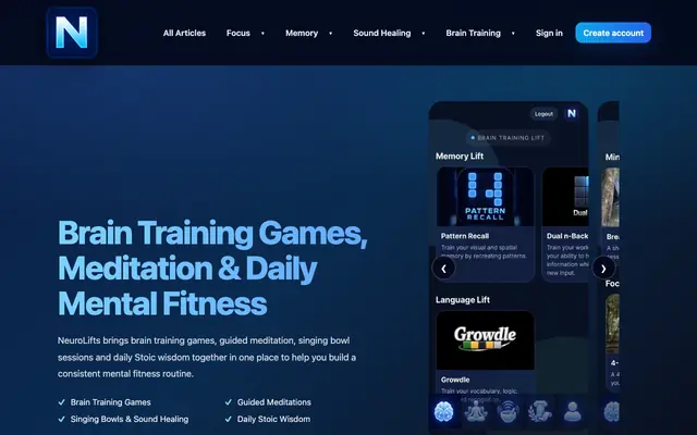 Screenshot of NeuroLifts