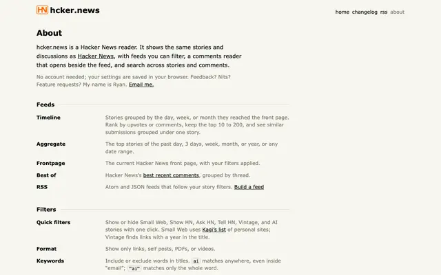 Screenshot of About – hcker.news