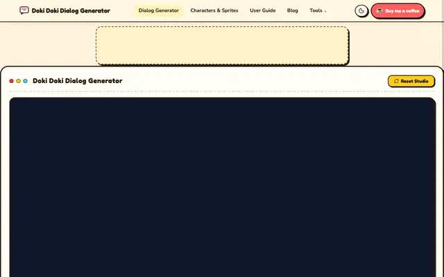 Screenshot of Doki Doki Dialog Generator: Create Custom DDLC Dialogue Scenes & Comics