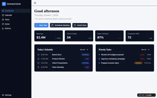 Screenshot of Lovable App