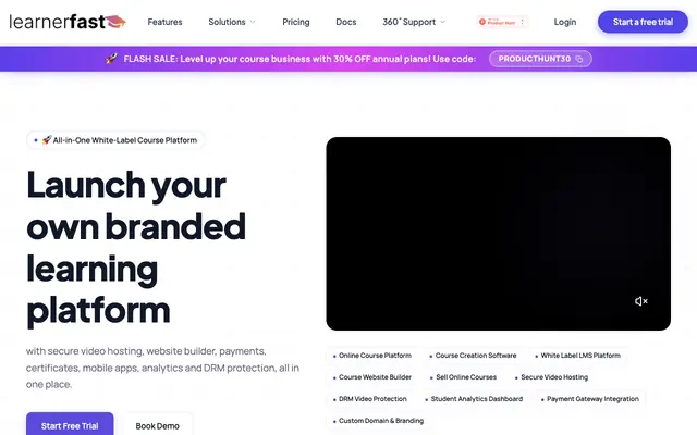 Screenshot of LearnerFast | Build, Sell & Scale Online Courses Easily
