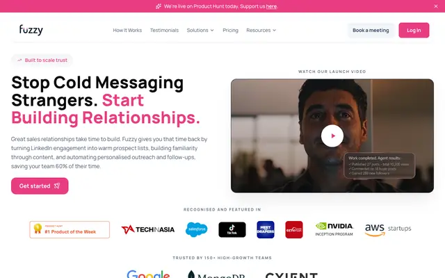 Screenshot of Fuzzy AI — LinkedIn Social Selling & AI SDR Platform