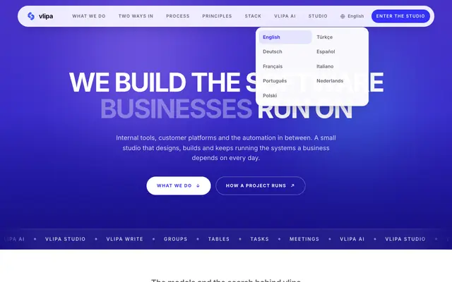 Screenshot of Vlipa - AI Agent Platform