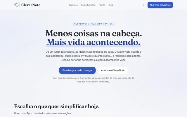 Screenshot of CleverNote | Notas, pessoas e dinheiro conectados