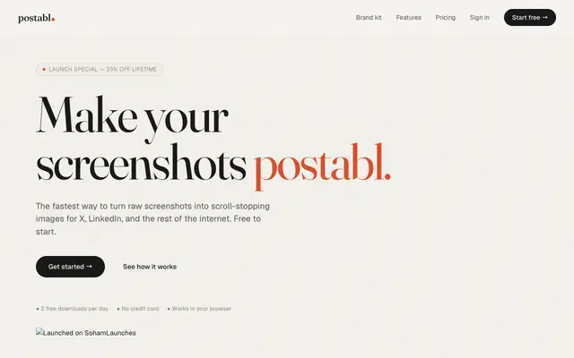 Screenshot of Postabl — Make your screenshots postabl