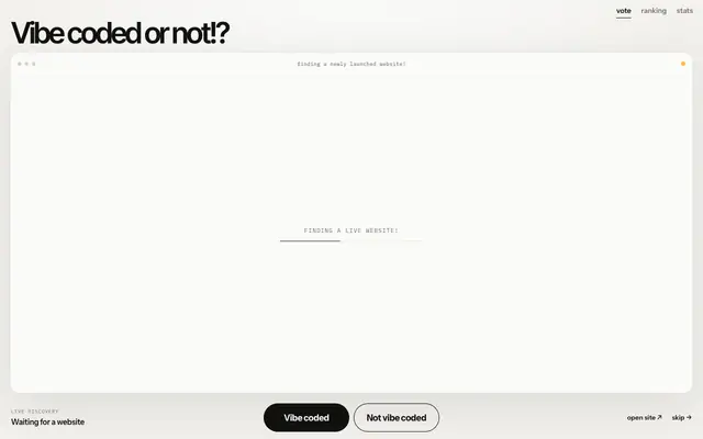 Screenshot of Vibe coded or not!?