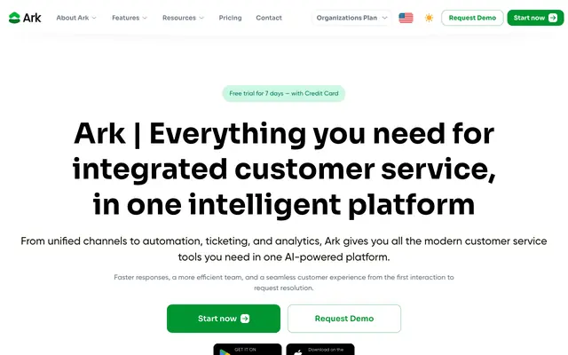 Screenshot of ARK | AI Customer Communication Platform