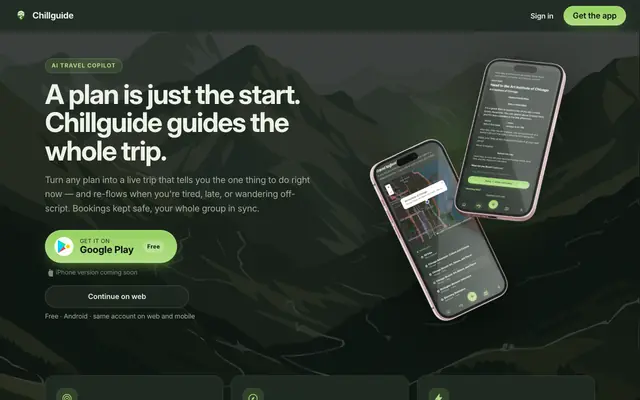 Screenshot of ChillGuide — Travel Copilot