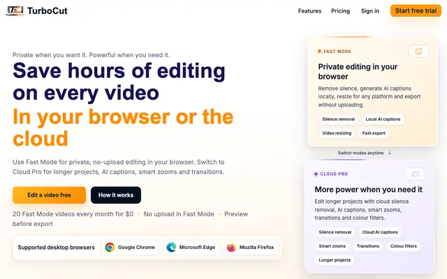 Screenshot of TurboCut - AI Video Editor