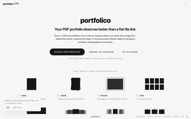 Screenshot of portfolico