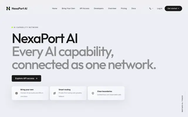 Screenshot of NexaPort AI | AI Capability Network
