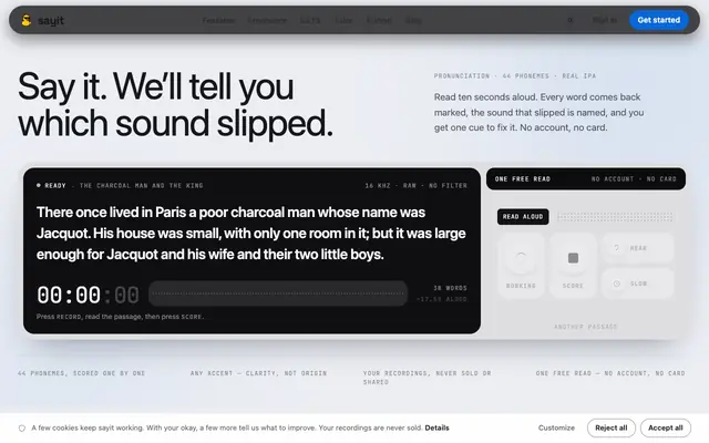 Screenshot of sayit: speak English with confidence