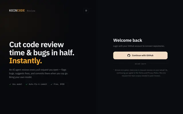 Screenshot of KOINCODE Review