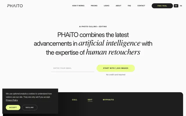 Screenshot of AI Photo Editing & Culling for Photographers — PHAiTO