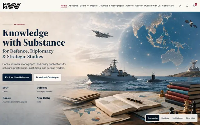 Screenshot of KW Publishers | Defence, Diplomacy & Strategic Studies Publications