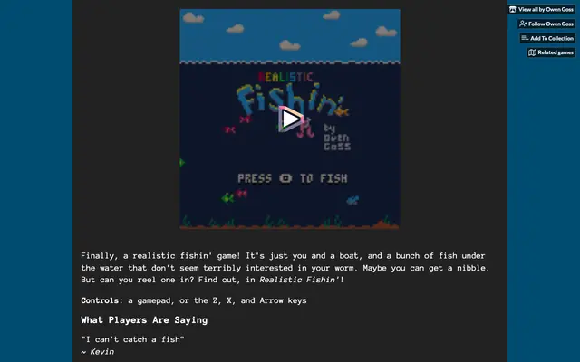 Screenshot of Realistic Fishin' by Owen Goss
