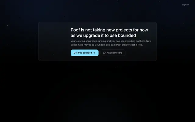 Screenshot of Poof.new - Build Solana dApps in Minutes