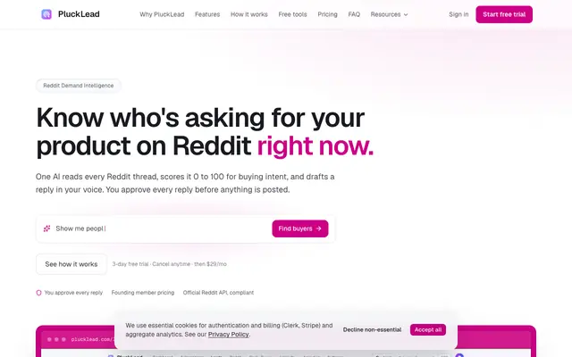 Screenshot of plucklead.com