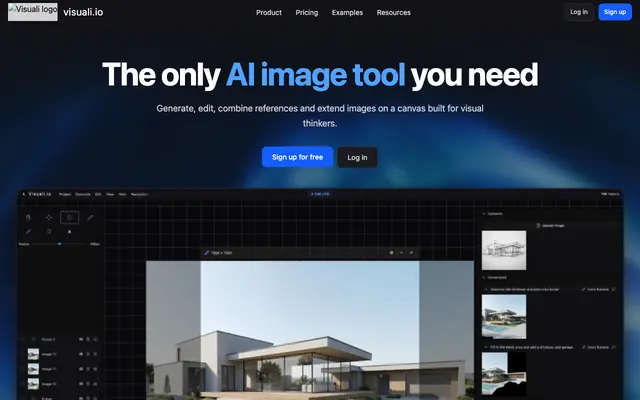 Screenshot of Visuali.io: AI Image Generator & Photo Editor