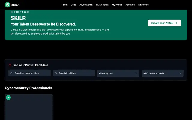 Screenshot of Skilr