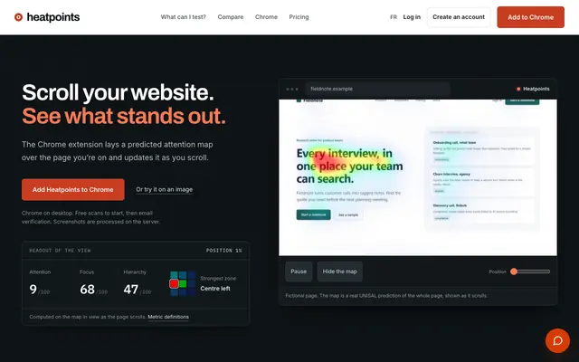 Screenshot of Heatpoints — AI Attention Heatmaps: Score, Fix & Prove Any Page Before You Publi