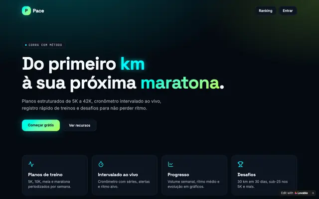 Screenshot of Pace — Treinos de corrida com foco