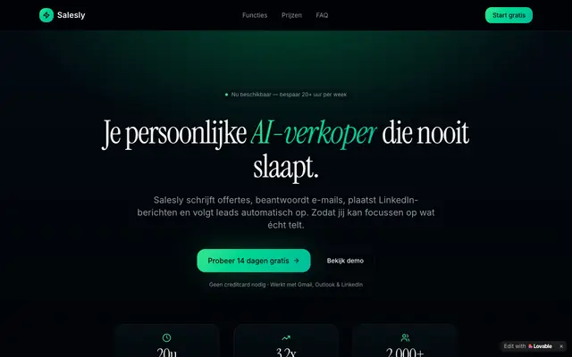 Screenshot of Salesly — AI Sales Assistant voor freelancers en agencies