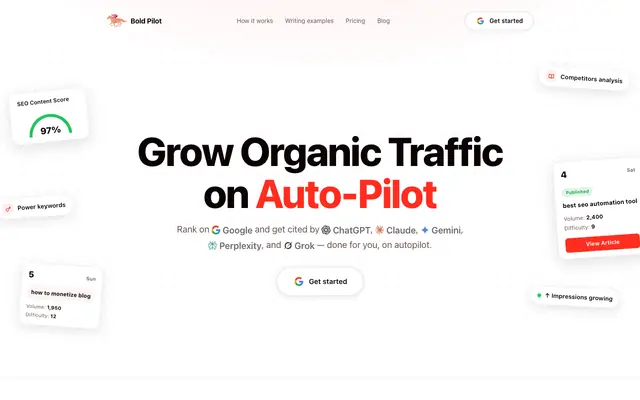 Screenshot of Bold Pilot — Run Your SEO on Autopilot