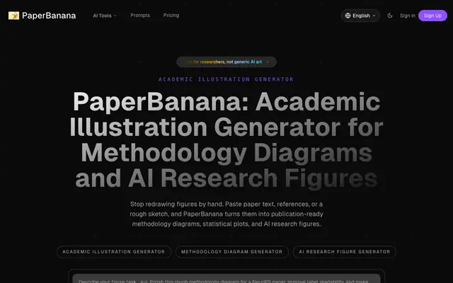 Screenshot of PaperBanana: Academic Illustration Generator for Methodology Diagrams