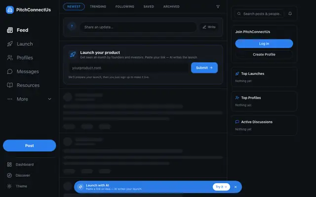 Screenshot of PitchConnect — Business Matchmaking for India