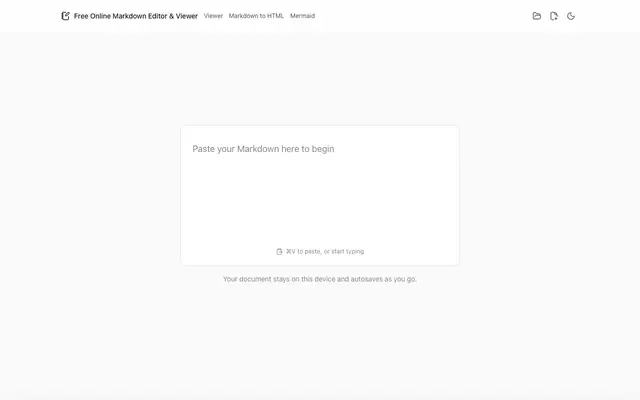 Screenshot of Easy Markdown Editor - Best Online Markdown Viewer & Editor