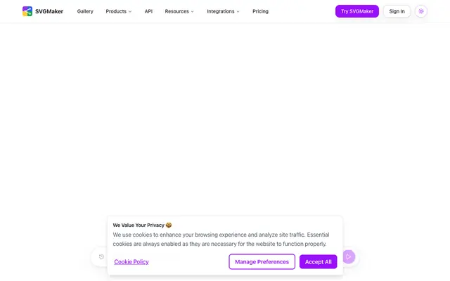 Screenshot of SVGMaker | AI Text to SVG Generator, Editor & Converter