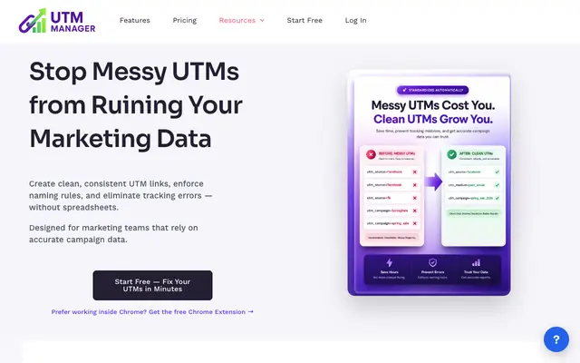 Screenshot of UTM Manager - A Smart UTM Builder