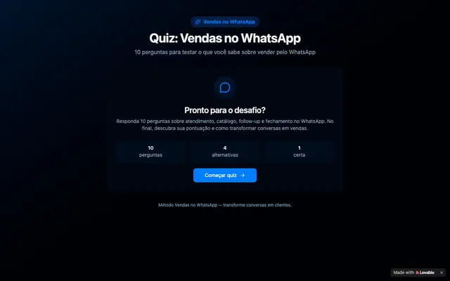 Screenshot of Quiz Método Renda Digital — Teste seus conhecimentos