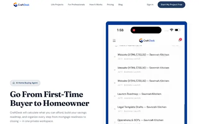 Screenshot of CraftDesk