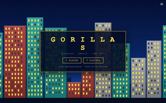 Screenshot of GORILLAS: Repeeled