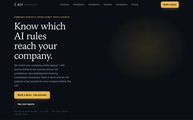 Screenshot of AI Law Tracker — US AI Compliance Knowledge Hub