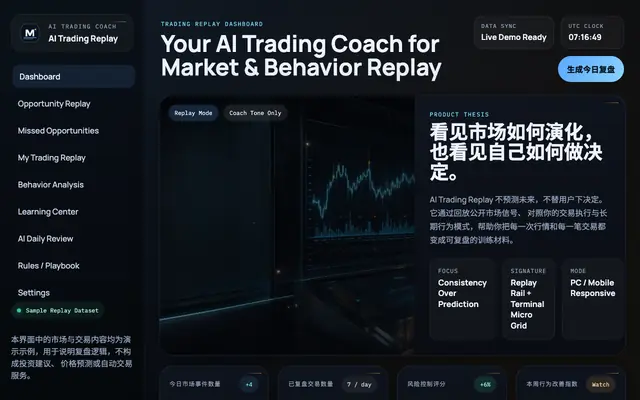 Screenshot of AI Trading Replay | Trading Replay Dashboard