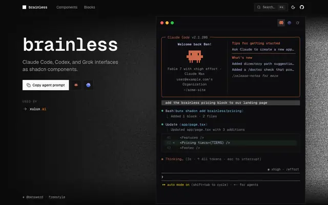 Screenshot of brainless