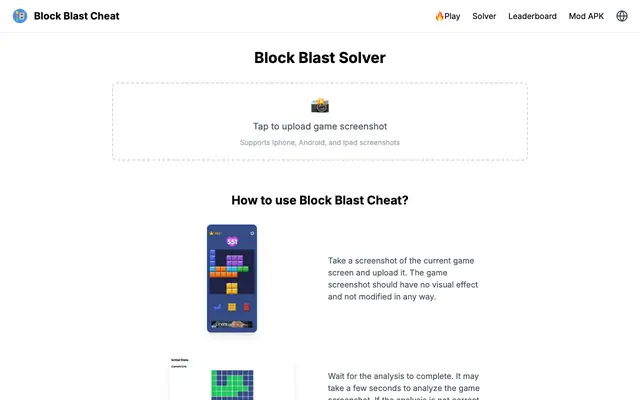 Screenshot of Block Blast Solver - Block Blast Cheat
