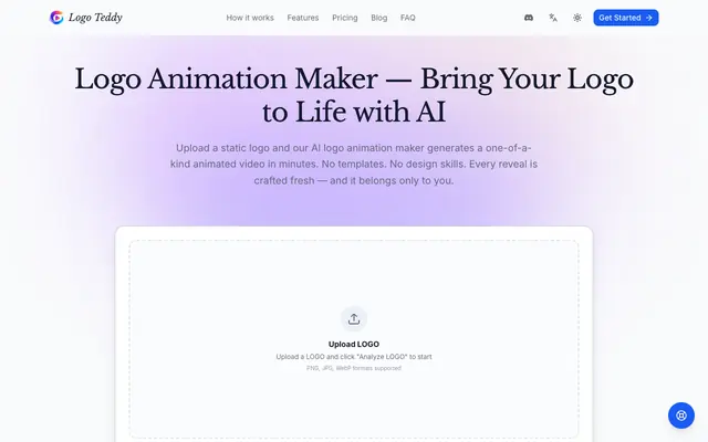 Screenshot of Logo Animation Maker — Animate Your Logo with AI | LogoTeddy