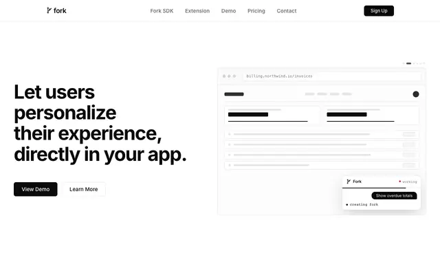 Screenshot of fork