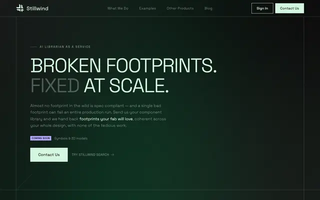 Screenshot of Electronic Component Search Engine | Stillwind
