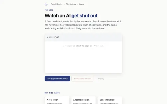 Screenshot of Watch an AI get shut out