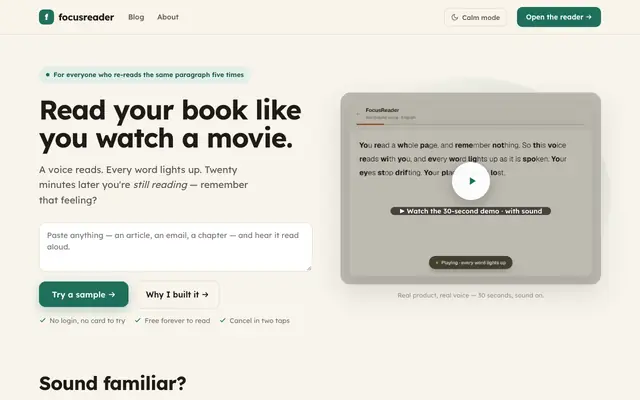 Screenshot of FocusReader — Finish Books Again | The ADHD Reading App